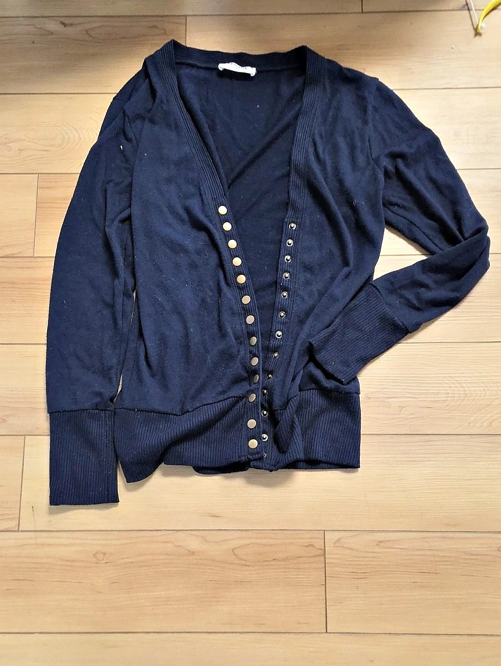 ZENANA Button-Front Cardigan in Black Large